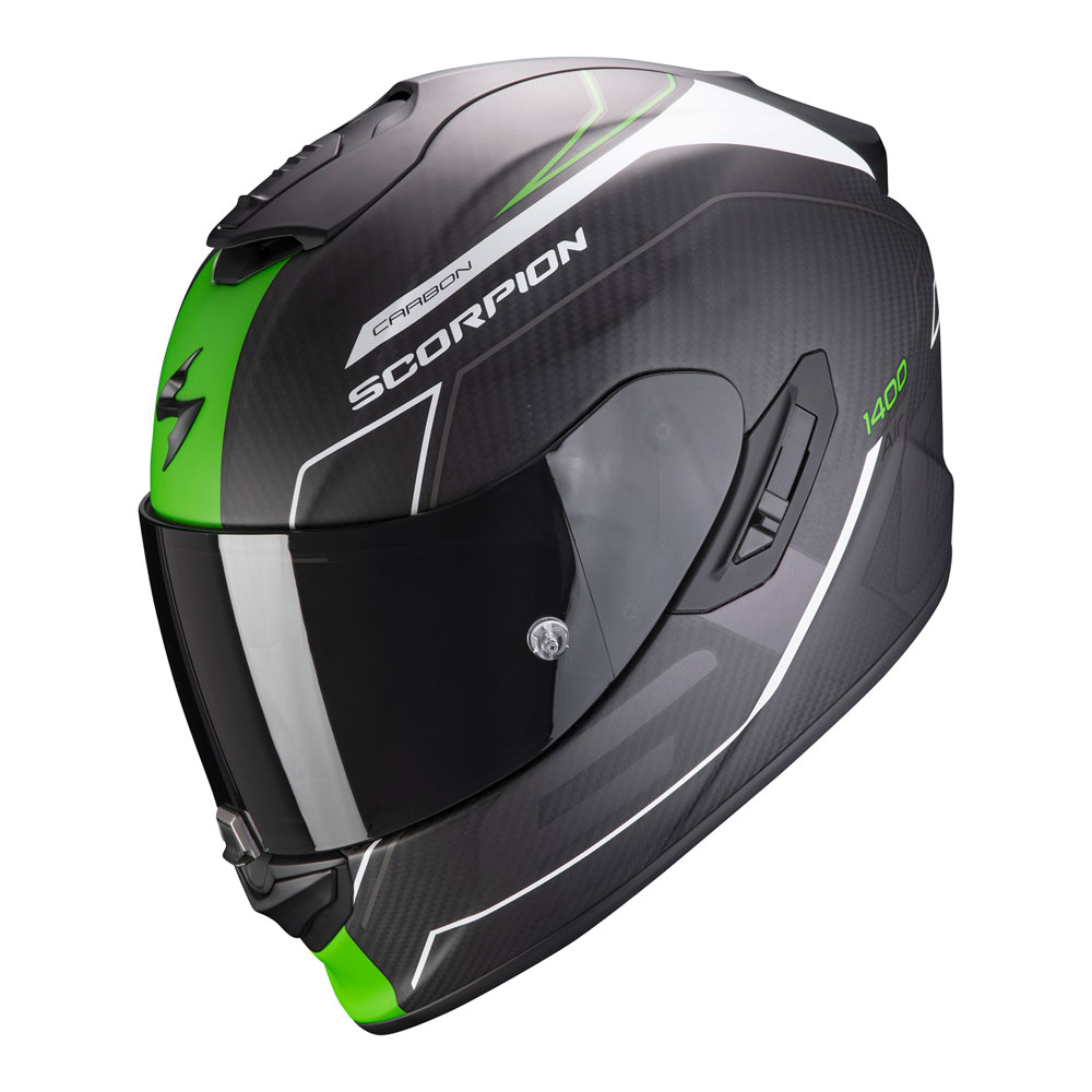 Scorpion Exo 1400 Air Carbon Beaux Helmet Green 14 310 257 Full