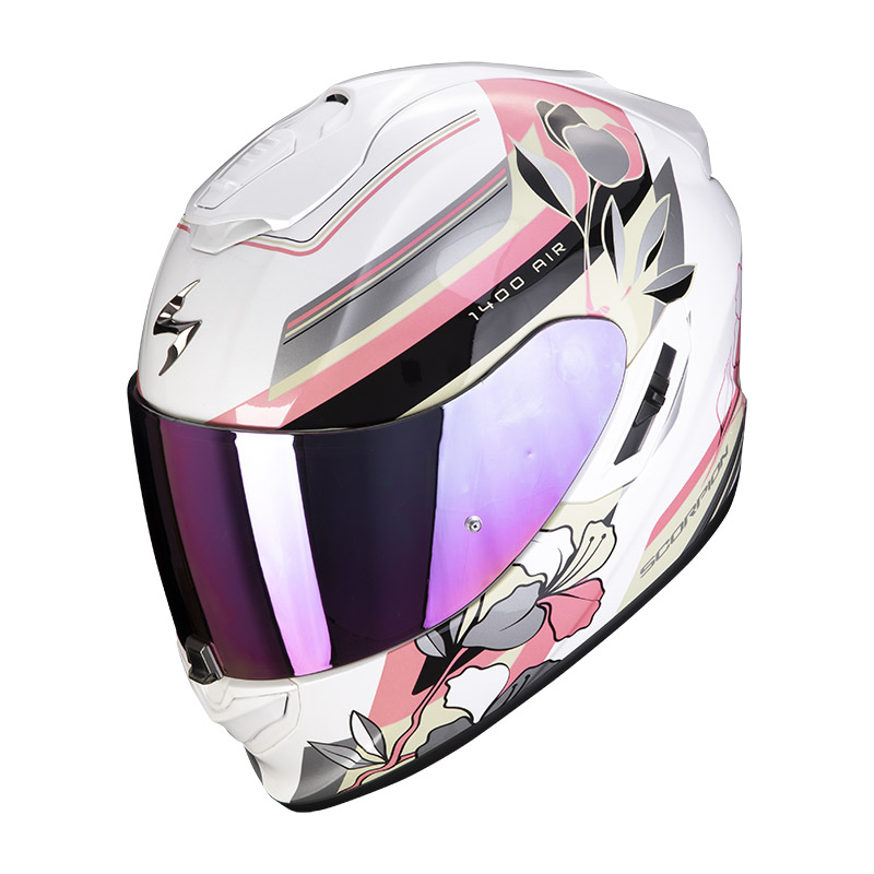 Casco Scorpion Exo 1400 Air Gaia Bianco Rosa Verde | MotoStorm