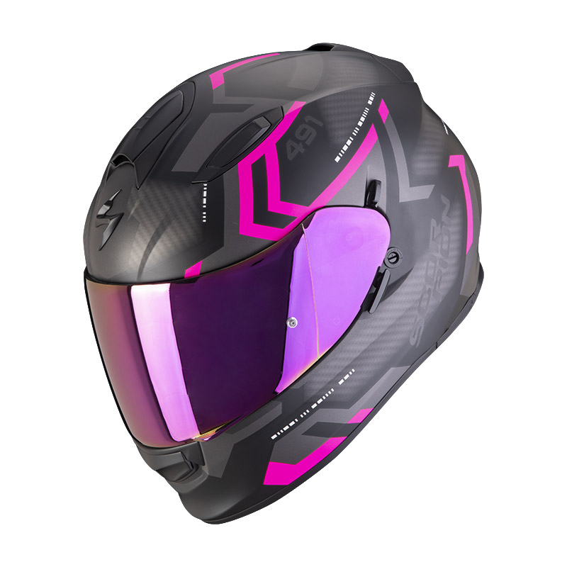 Casco Scorpion Exo 491 Spin Nero Opaco Rosa | MotoStorm