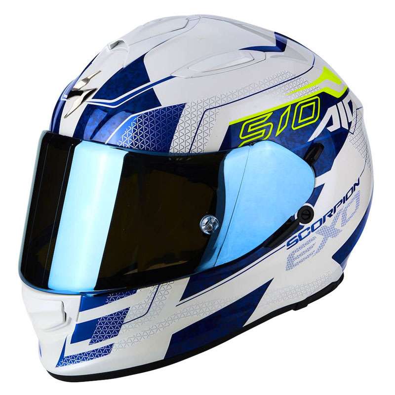 Scorpion Exo 510 Air Galva White Blue 51 240 126 Full Face Helmets Motostorm