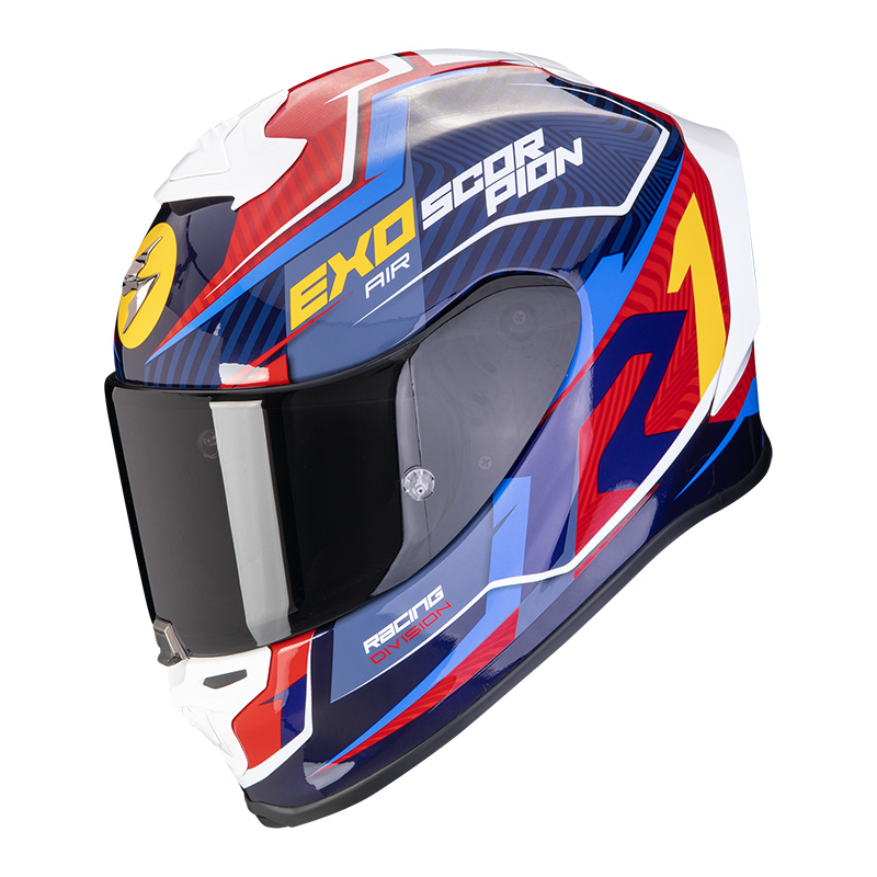 Scorpion Exo R1 Evo Air Coup Helmet Blue Red Yellow