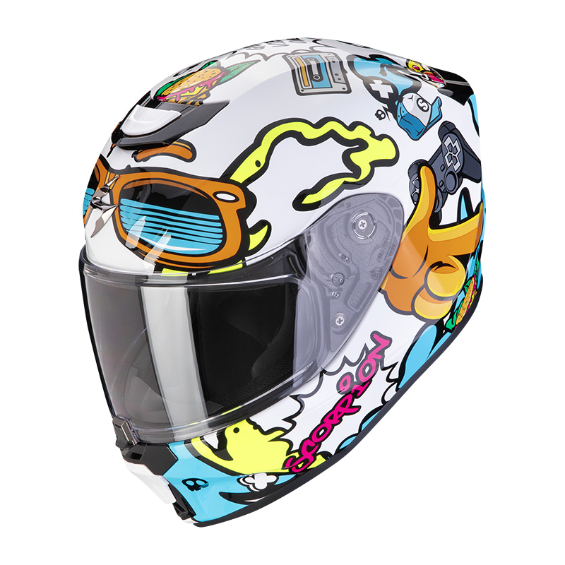 Casco Scorpion Exo-Jnr Air Fun bianco blu