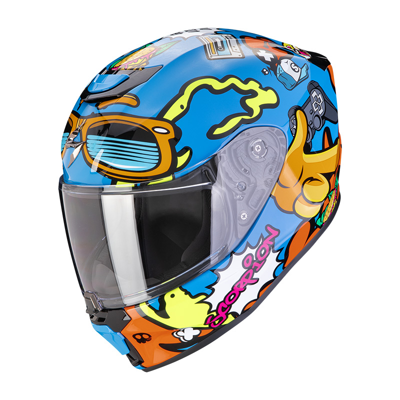 Casco Scorpion Exo-Jnr Air Fun blu arancio