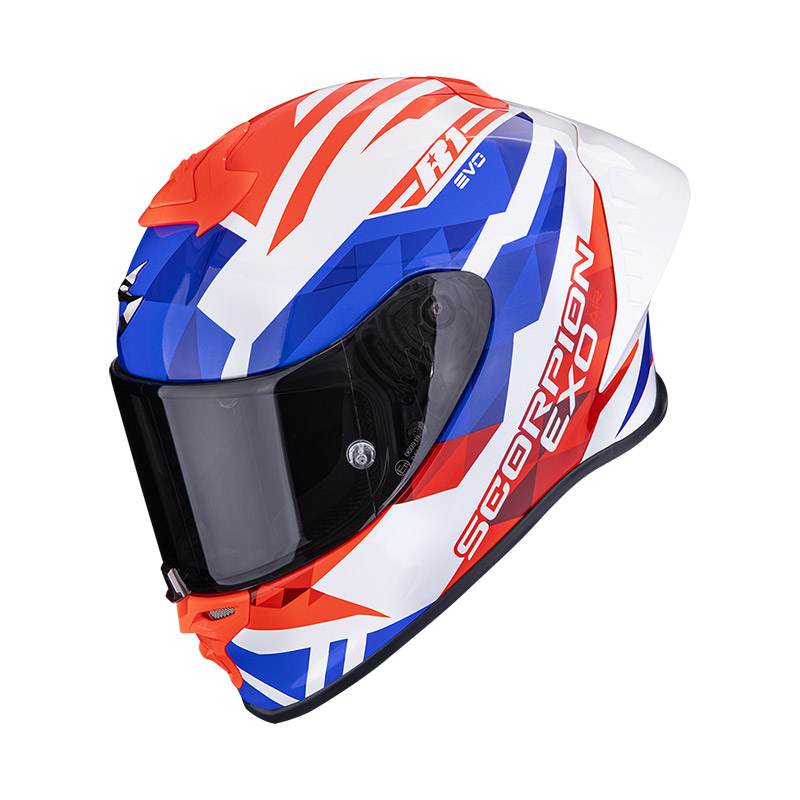 Scorpion Exo R1 Evo 2 Air Valere Helmet Blue Red