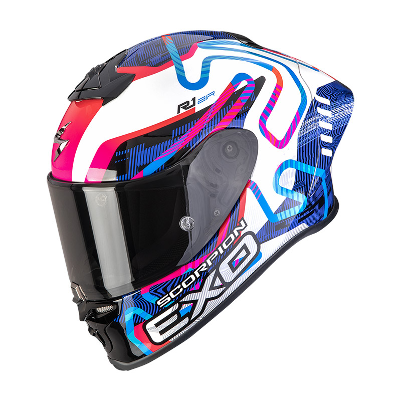 Scorpion Exo R1 Evo 2 Air Cornering Helmet Blue Pink