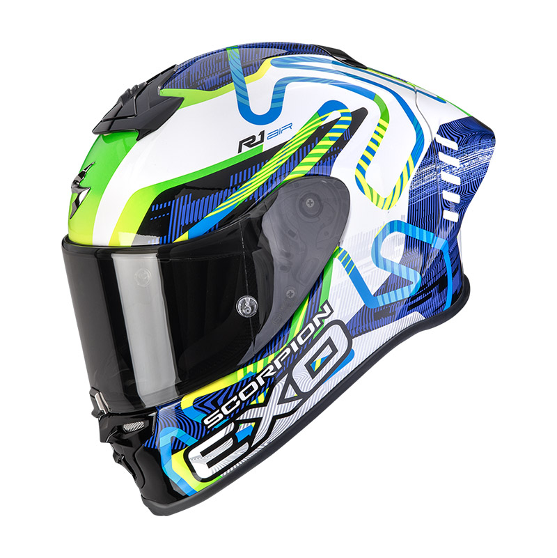 Scorpion Exo R1 Evo 2 Air Cornering Helmet Blue Green