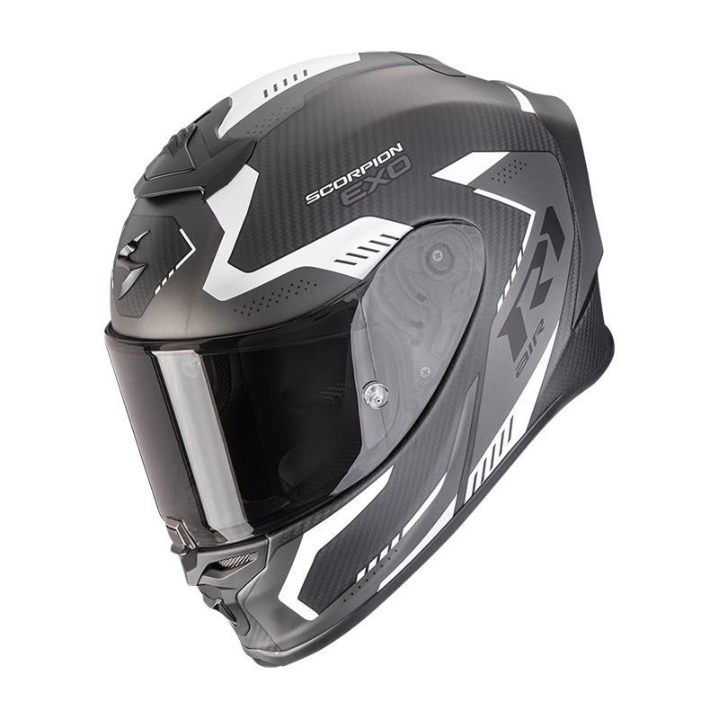 Scorpion Exo R1 Evo Carbon Air Propel Helmet Silver Matt
