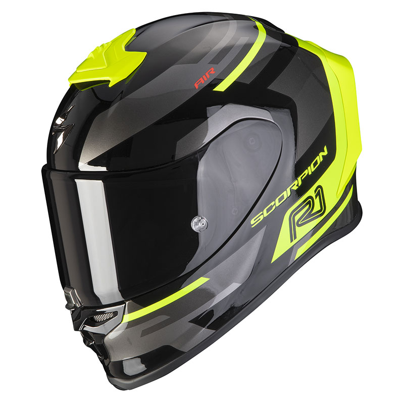 Scorpion Exo R1 Air Orbis Helmet Black Yellow SC-10-334-141 Full Face  Helmets | MotoStorm