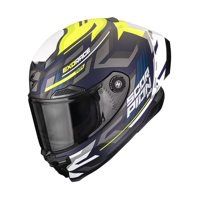 Scorpion Exo Race Air Kobra Helmet Blue Yellow Matt