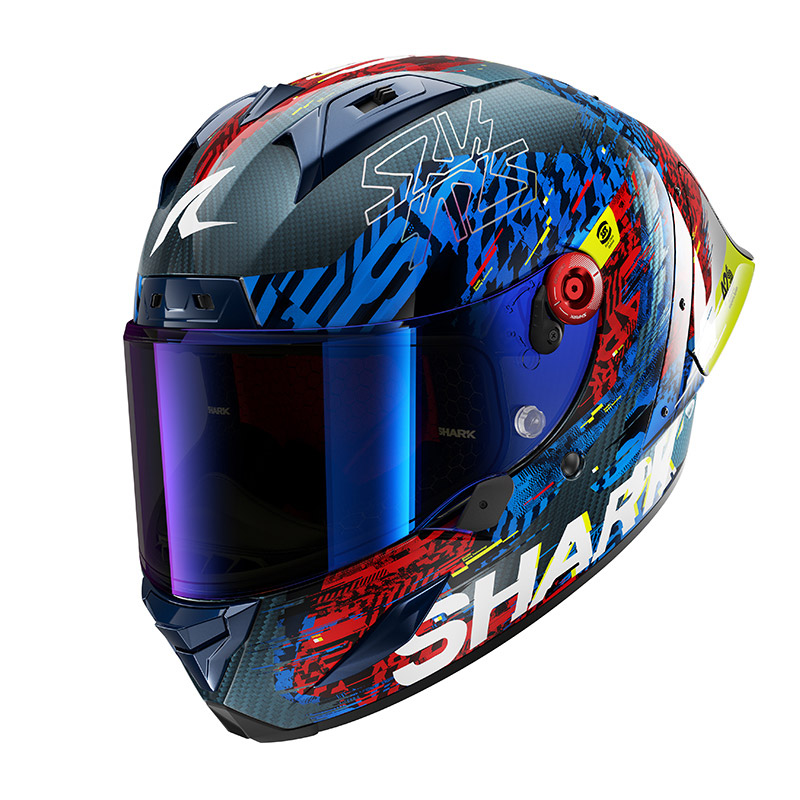 シャーク エアロン GP FIM2 スピード-ビブ ヘルメット ブルー