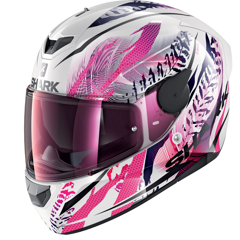 Casco Shark D-Skwal 2 Shigan bianco viola glitter