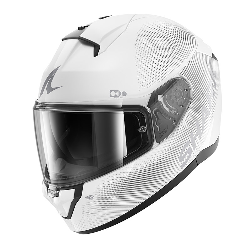 Casco Shark Ridill 2 Sp Lyne blanco plata