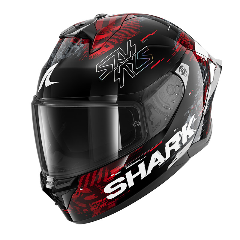 Casco Shark Skwal Cup Speed Vib nero rosso argento