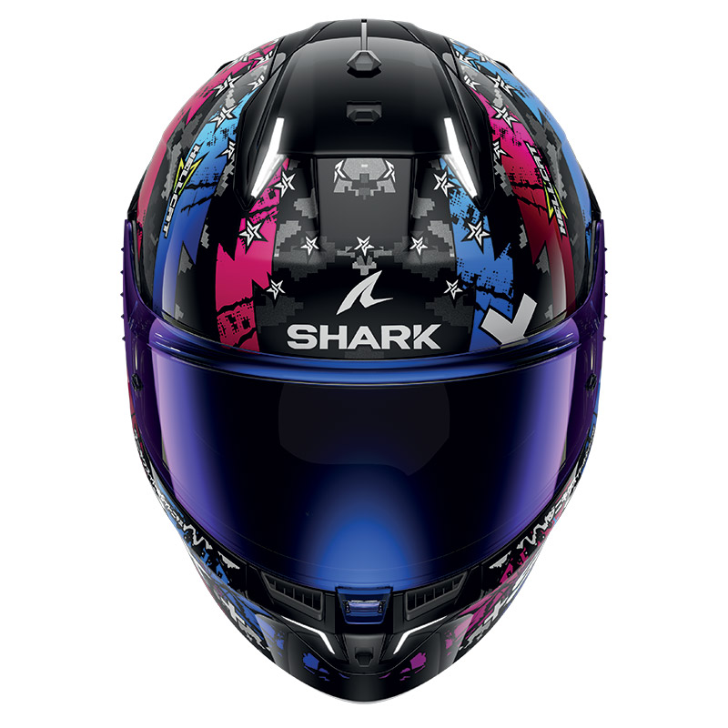Casco Integral De Moto Shark Skwal I3 Rhad Azul Con Led