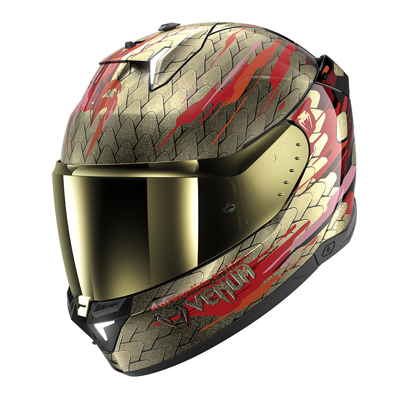 Shark Skwal I3 Venum Helmet Black Red Gold