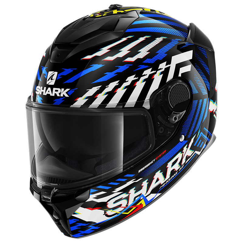 Shark Spartan Gt E-brake Helmet Black Yellow Blue HE7062EKYB Full Face  Helmets | MotoStorm
