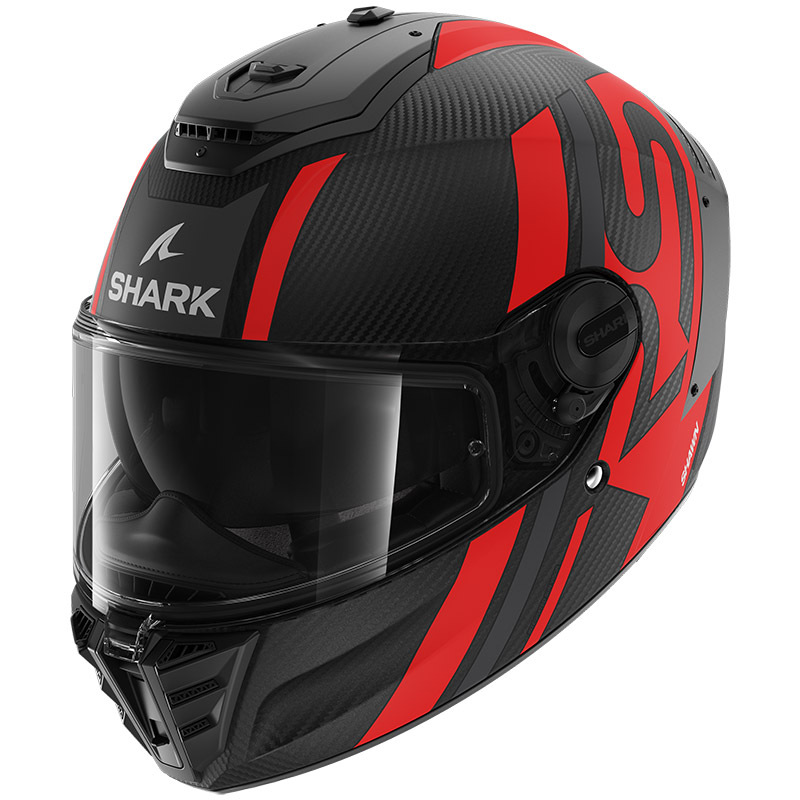 Red top shark helmet