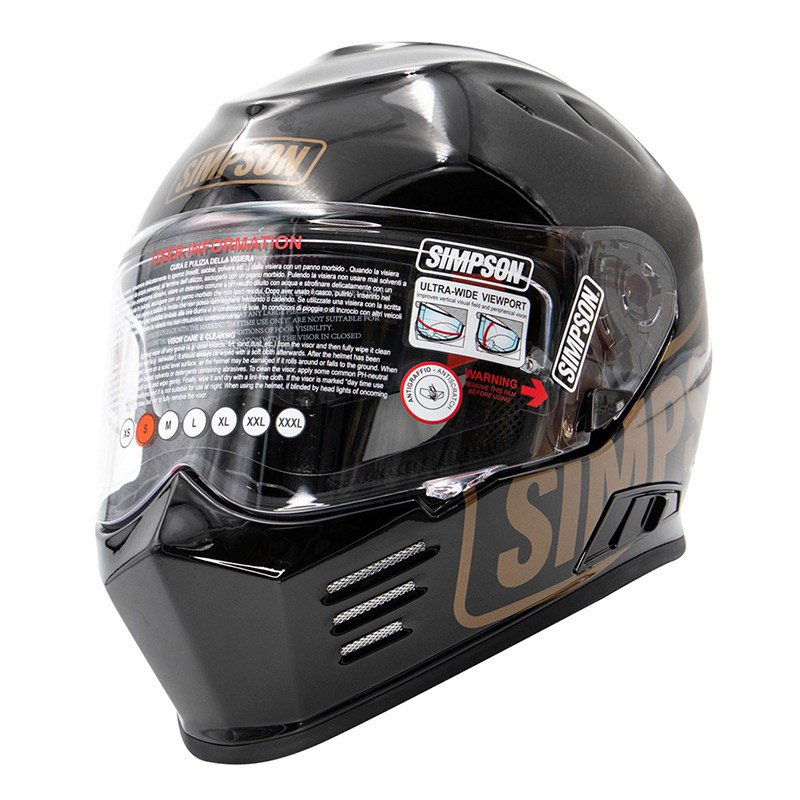 Casco Simpson Venom 22.06 Logo ST nero lucido