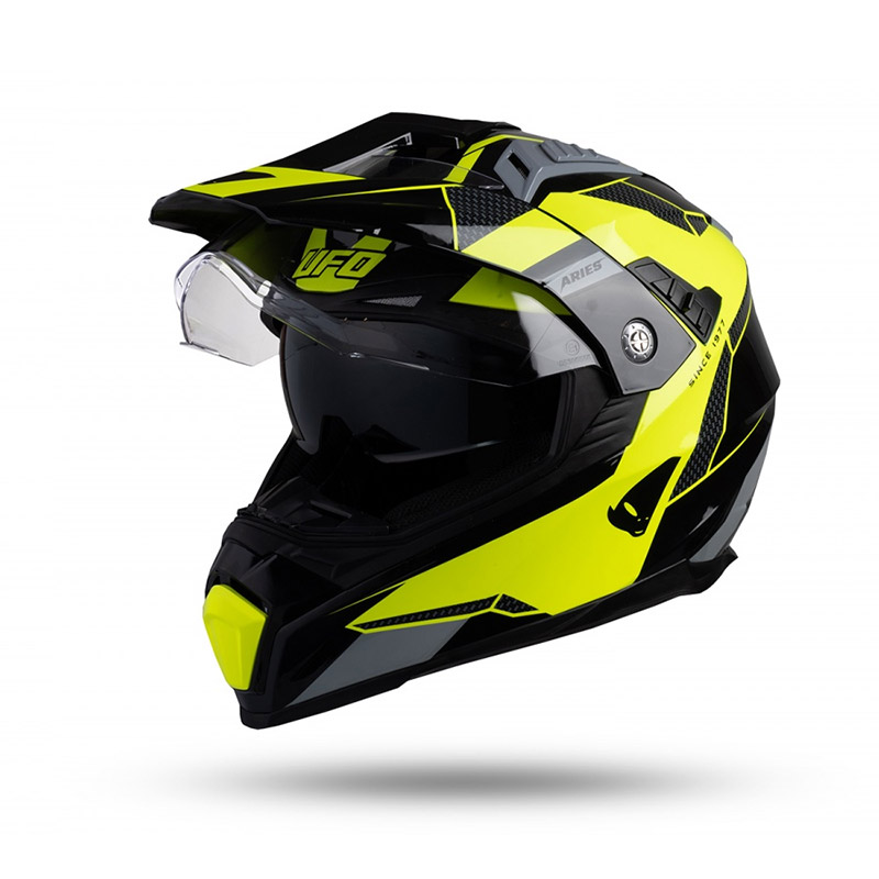 Casco Ufo Aries Nero Giallo | MotoStorm