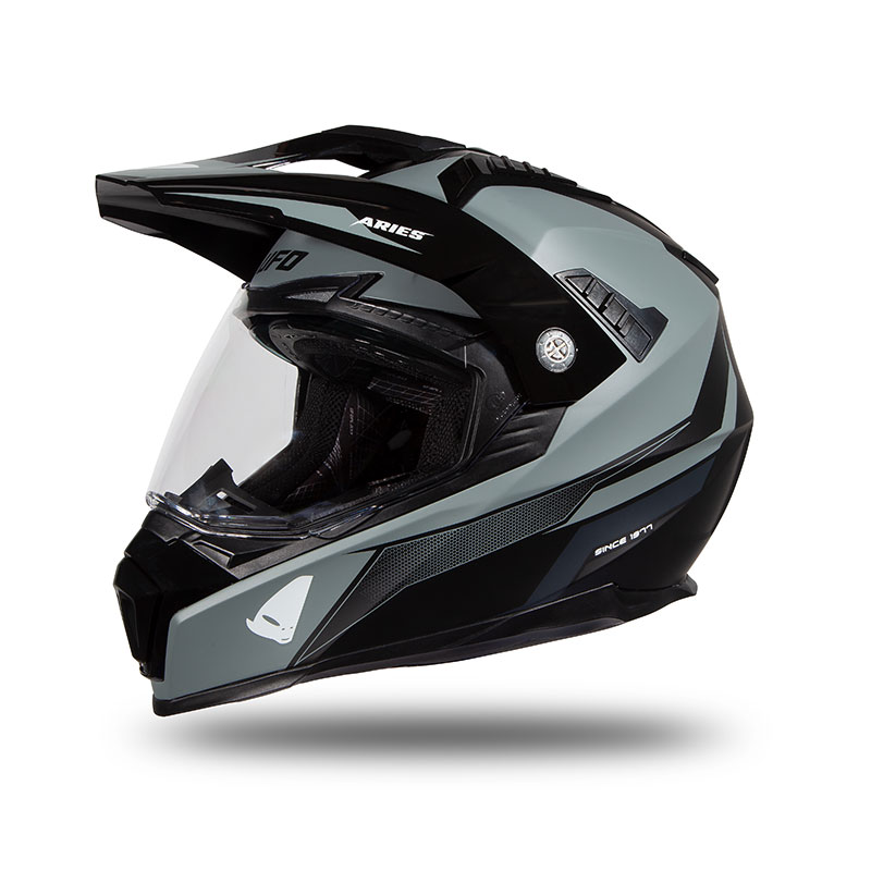 Casco Ufo Aries Nero Grigio | MotoStorm