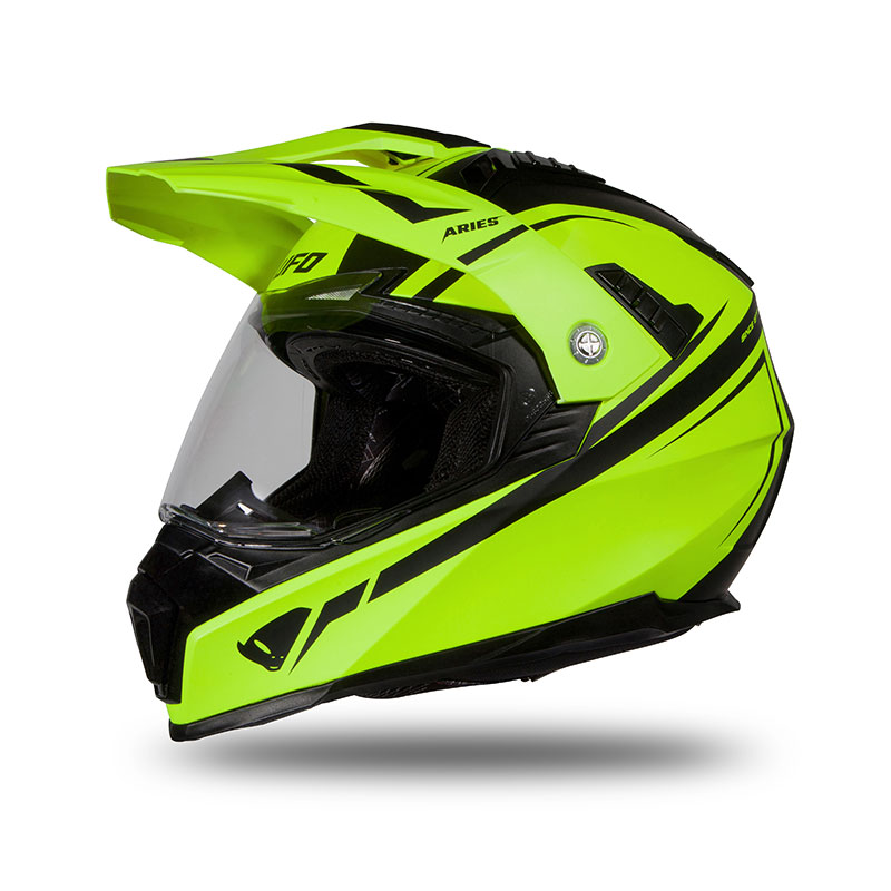 Casco Ufo Aries 2206 nero neon giallo