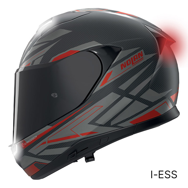 Casco Nolan X-904 Ultra Carbon Rombo I-ESS nero rosso
