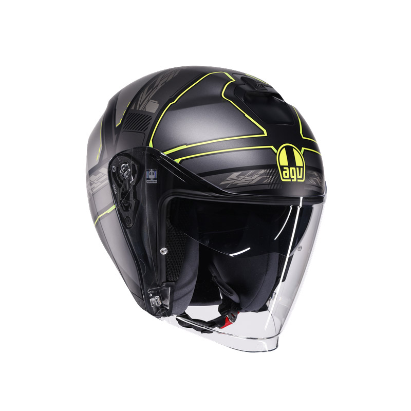 Casco Agv Irides E2206 Zagabria gris amarillo