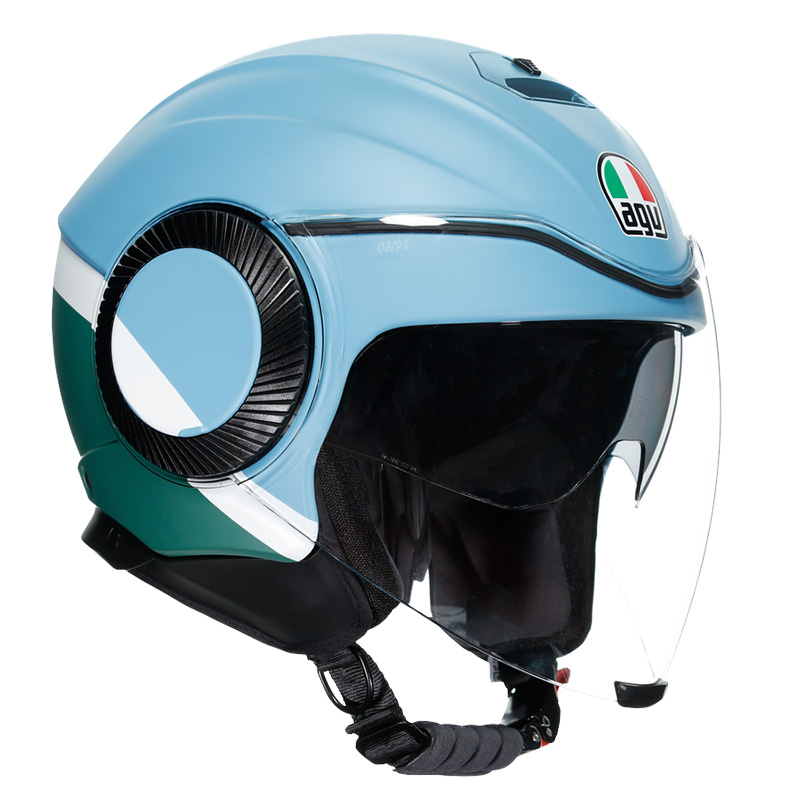 AGV Orbyt Block Helm eisenblau grün weiß