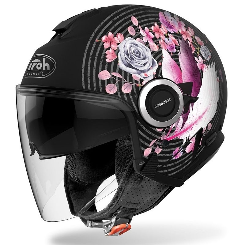 Casco Airoh Helios Mad rosa nero