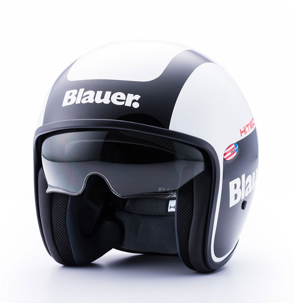 Casco Moto Jet BLAUER HT Pilot 1.1 Negro Matt Naranja