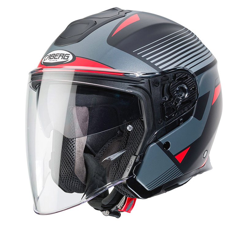 Caberg CABERG CASCO FLYON FIBRA DI VETRO JET RIO NERO/ROSSO/ANTRACITE/ARGENTO M 57-58 