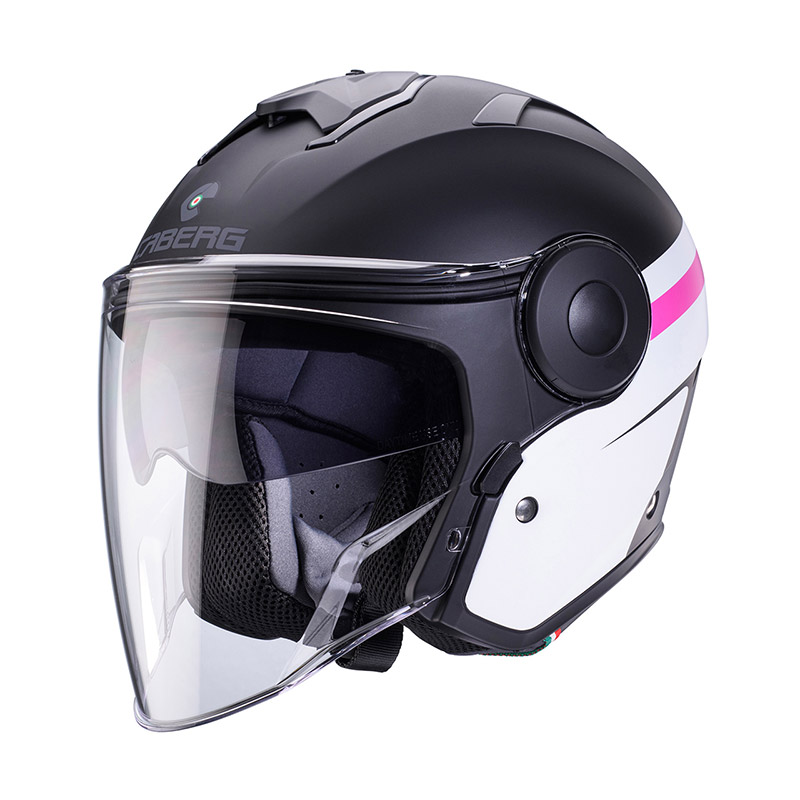 Casco Caberg Soho Zephyr nero bianco fuchsia