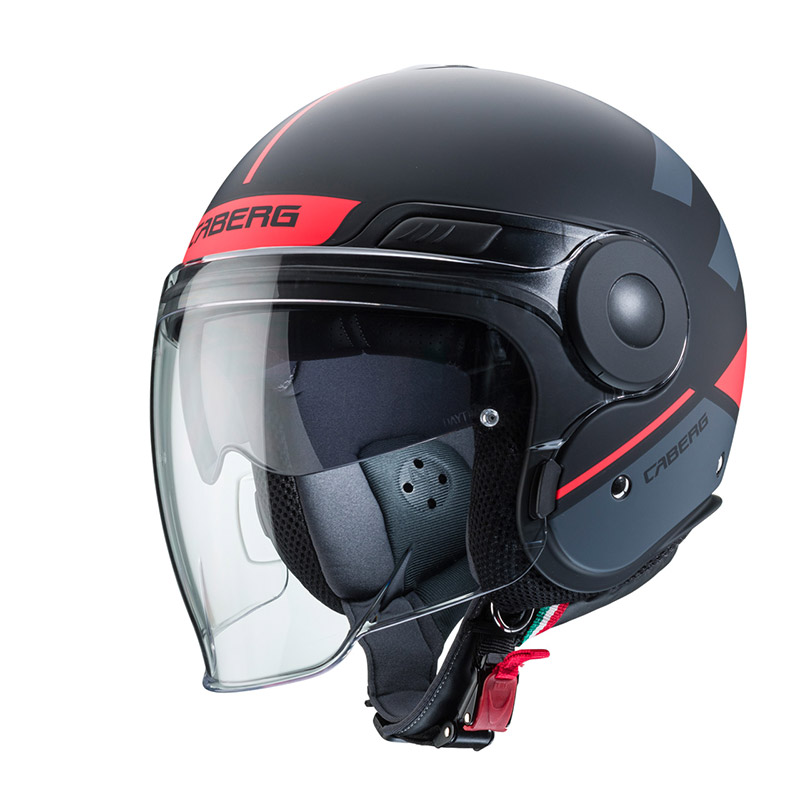 Casco Caberg Uptown Loft nero opaco arancio fluo