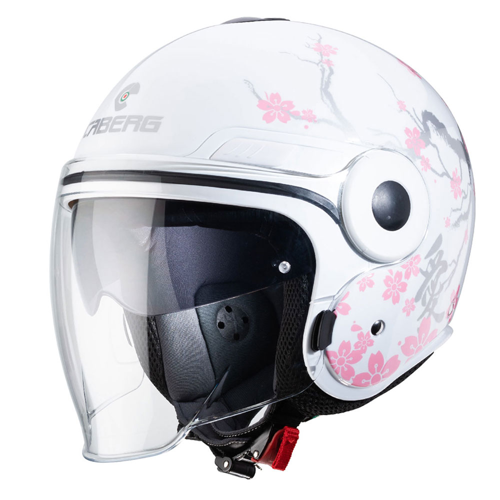 Caberg Uptown Bloom Helmet White Silver Pink