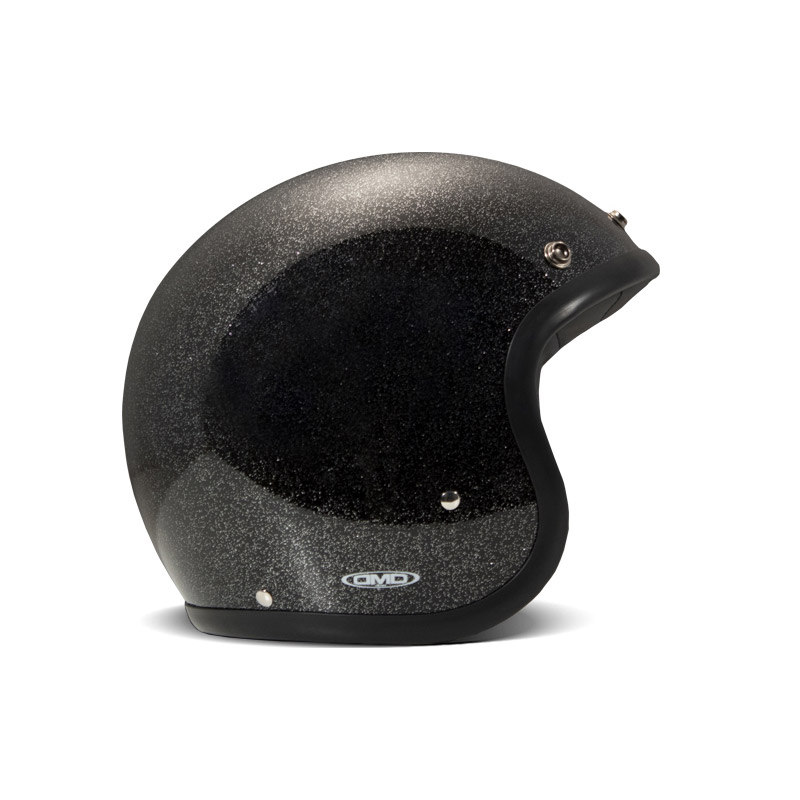 Casco Dmd Jet Retro Glitter negro