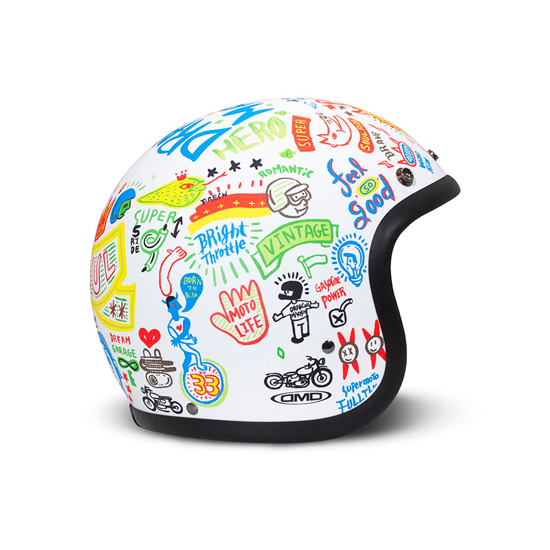 Casco Dmd Jet Retro Soul bianco