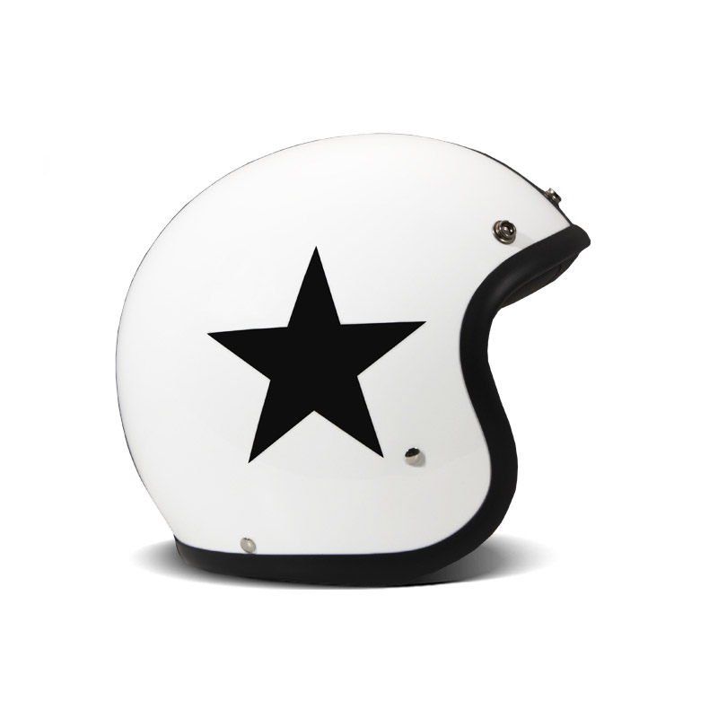 Casco Dmd Jet Retro Star bianco