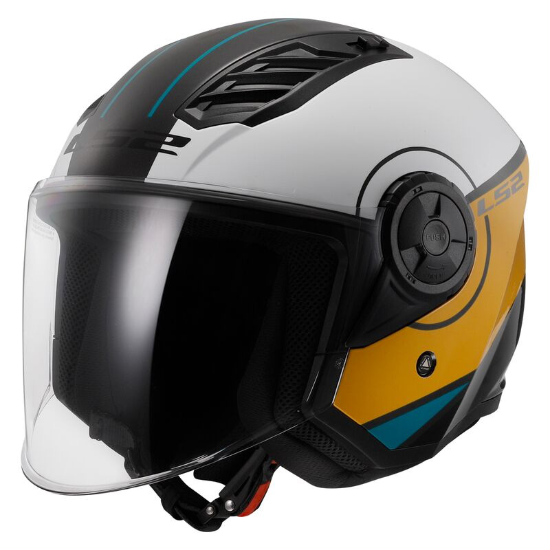 Casco LS2 OF616 Airflow 2 Cover bianco marrone