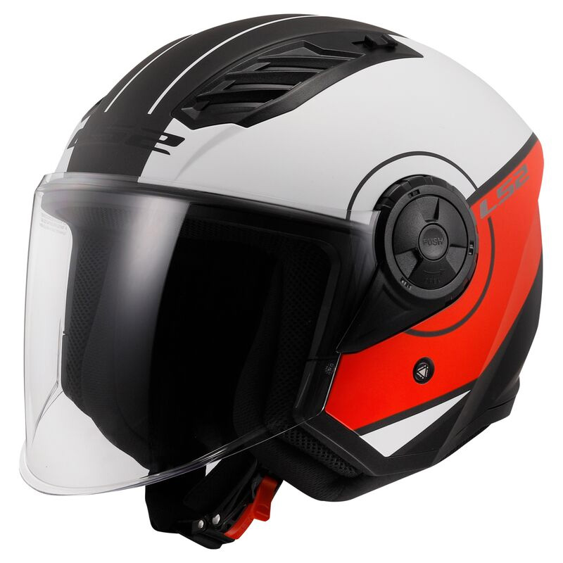 Casco LS2 OF616 Airflow 2 Cover bianco rosso opaco