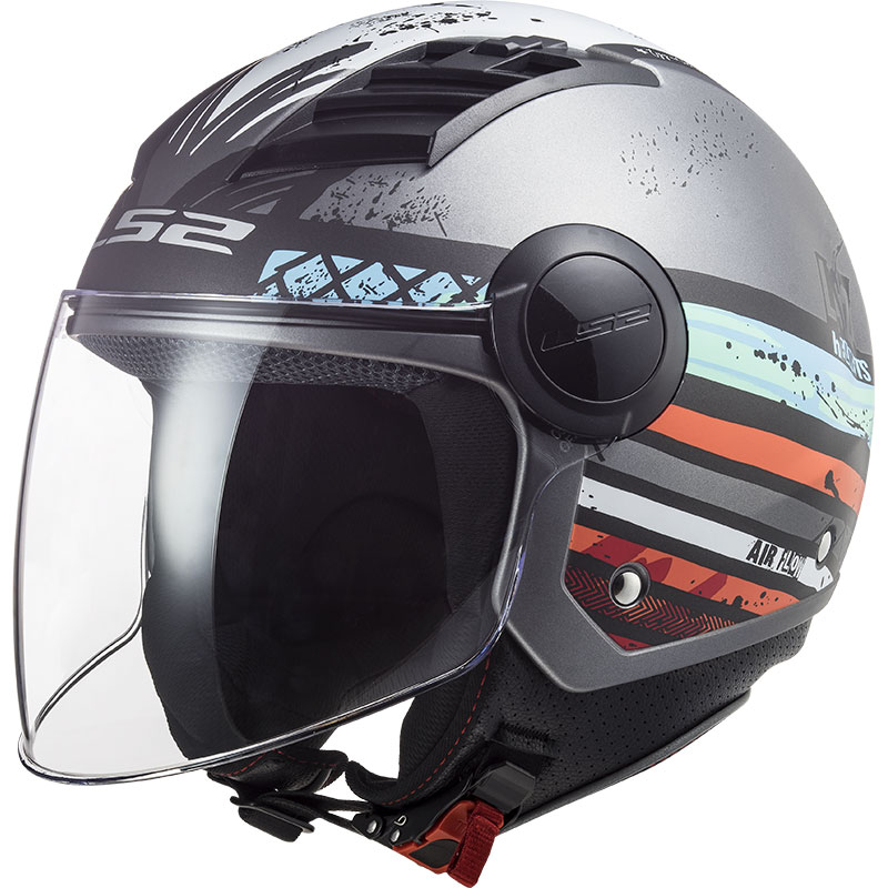 Casco Ls2 Airflow L Of562 Ronnie Argento Blu | MotoStorm