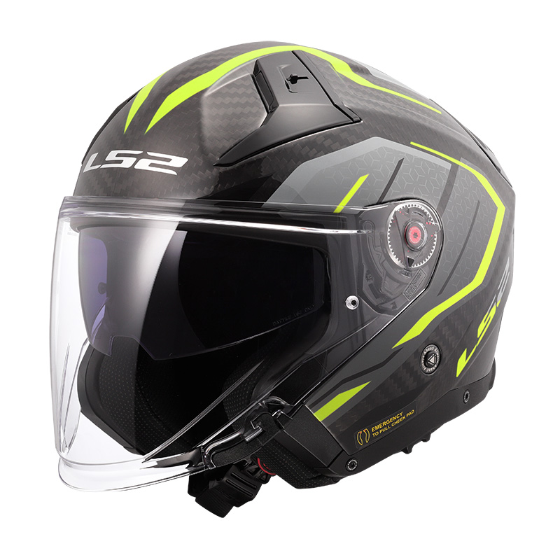 Casco LS2 OF603 Infinity 2 Carbon Urus amarillo
