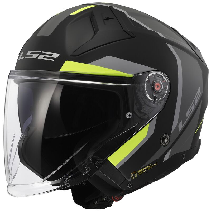 Casco LS2 OF603 Infinity 2 Focus nero opaco giallo