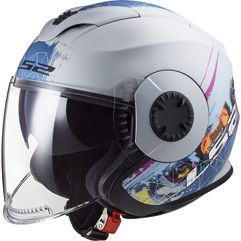 Casco LS2 Verso OF570 Spring argento opaco blu