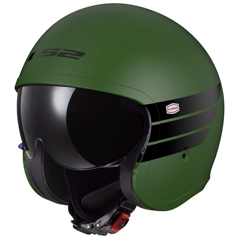 Casco LS2 OF599 Spitfire 2 Retro verde