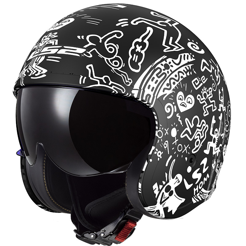 Casco LS2 OF599 Spitfire 2 Tribal nero opaco