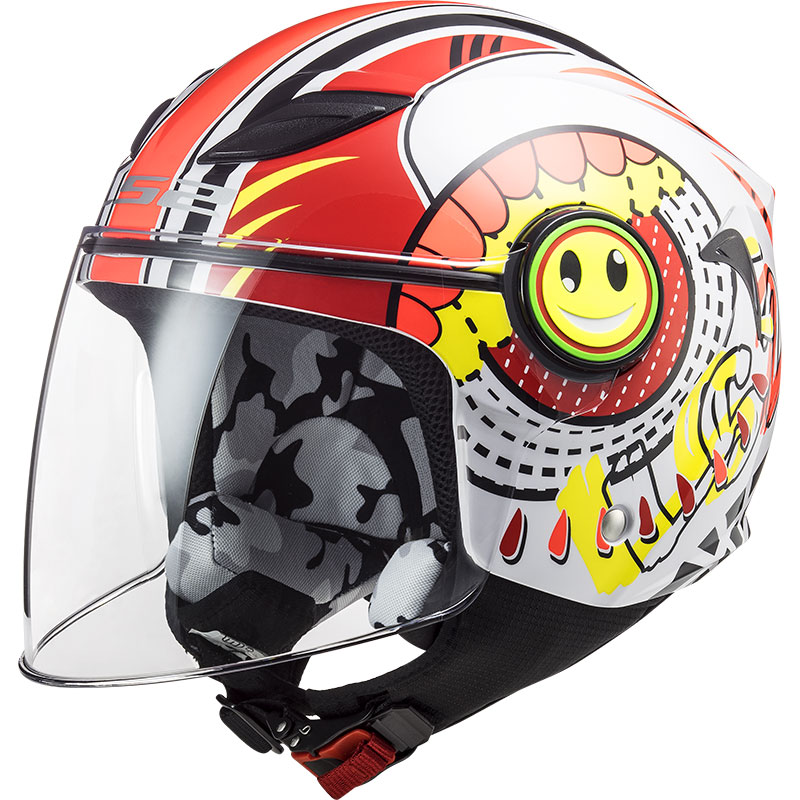 Casco Bimbo LS2 OF602 Funny Sluch rosso bianco