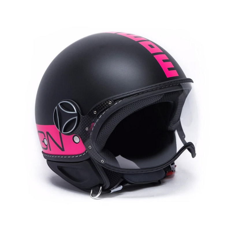 Momo Design FGTR クラシック ヘルメット ブラック フクシア ジェット