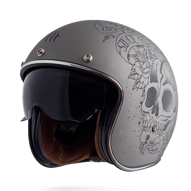 Mt Helmets Le Mans 2 Sv S Skull Roses A2 Matt MT 1339323023 Jet