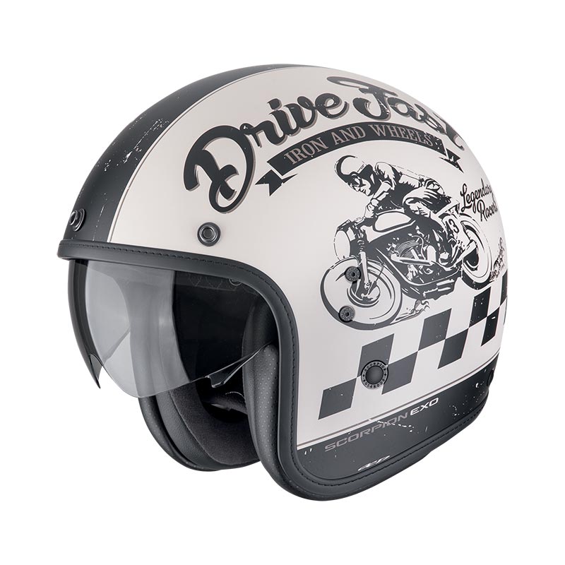 Scorpion Belfast Evo Drive Fast Helmet Cream Matt