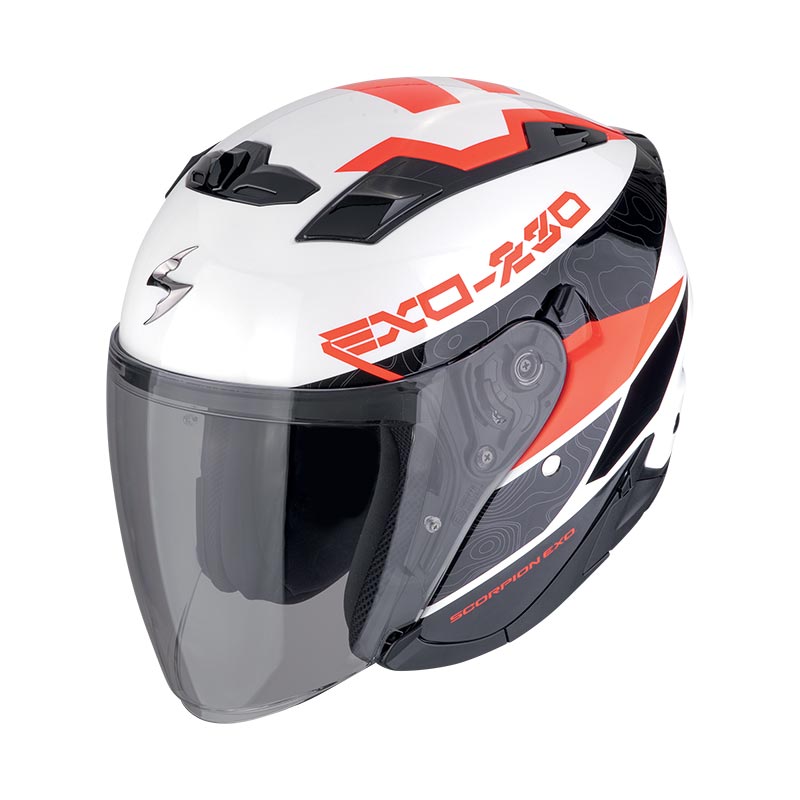 Scorpion Exo 230 Band Helm weiß rot